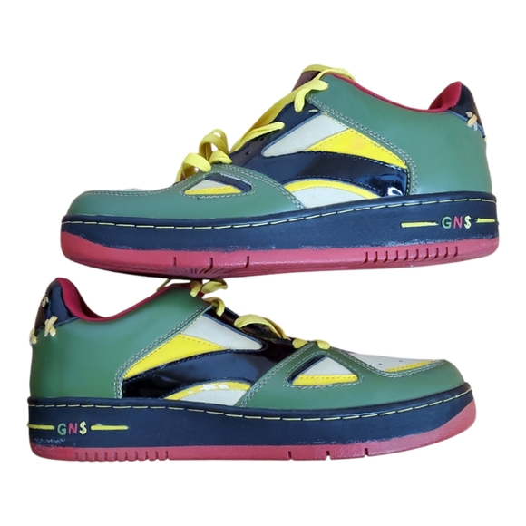 Greedy genius vintage designer sneakers mens 8.5 green - Picture 8 of 14